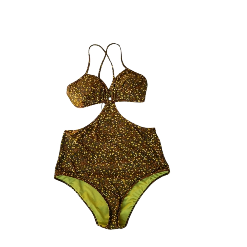 aerie Cut Out 1-Piece Strappy Swimsuit sz XL Long NEW